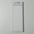 Vertical format B5 half-size notepad with English word printing in pink, purple, or blue cover options