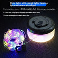 Rechargeable outdoor string lights with LED beads draped over a garden tent.