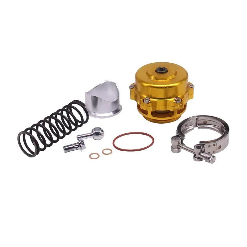 Aluminium alloy turbo blow-off valve in 50mm size showing colour options