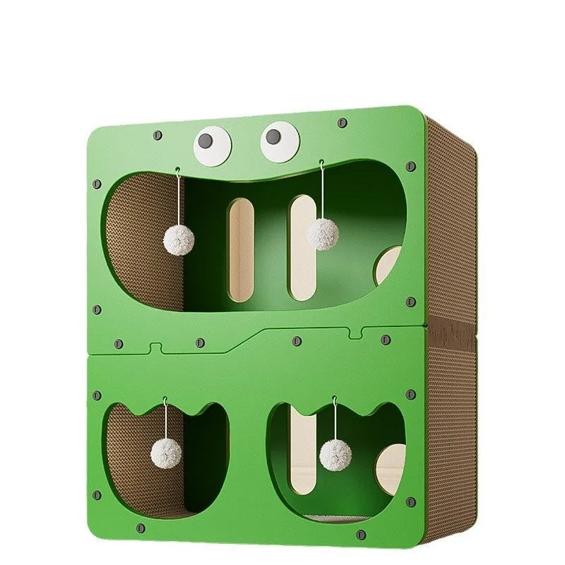 Wear-resistant double-layer cat scratching board available in owl, cat head, and primary colour styles