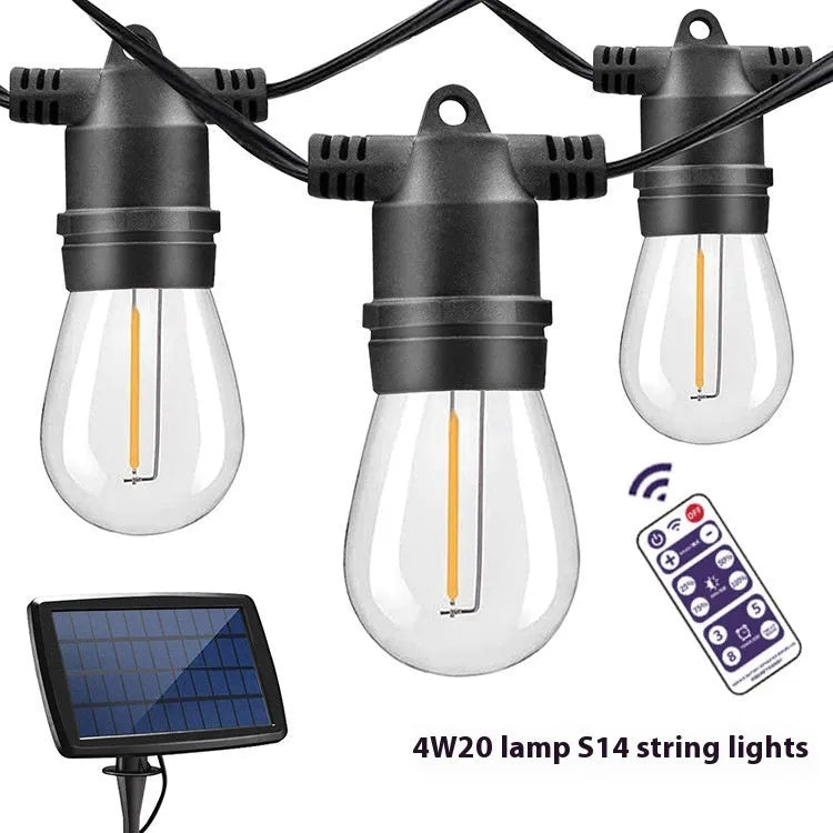 Waterproof LED outdoor solar string lights with PVC shell, 7m length, 5 lights, for garden patio decor