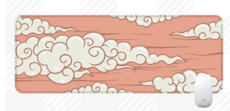 Large Japanese-style minimalist desk mat with non-slip rubber base on a wooden desk.