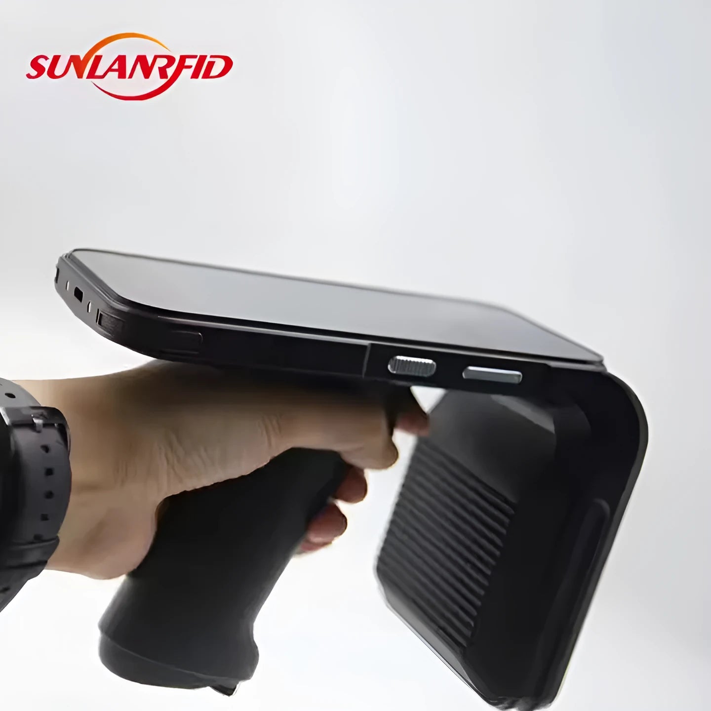 SLP-05 black Android handheld UHF RFID scanner with display screen and trigger