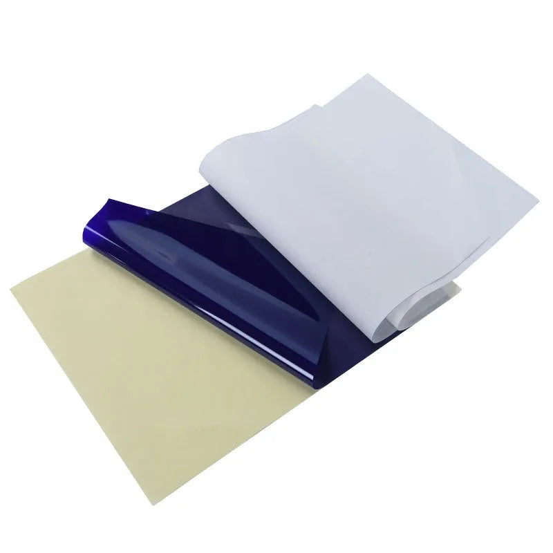 A4 tattoo transfer paper sheets in packaging showing carbon paper construction for stencil creation