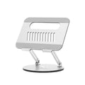 Silver aluminium alloy laptop stand with foldable rotatable design