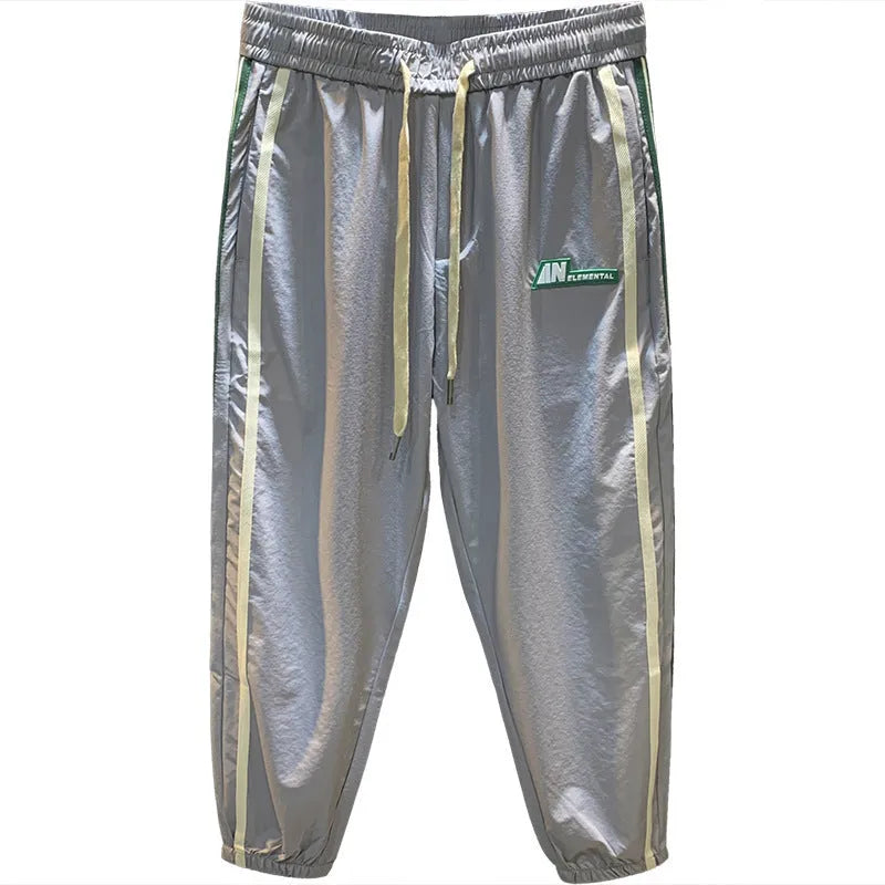 Men's black cotton harem pants with mid waist design and standard trousers length