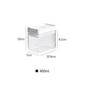 White transparent plastic food storage tank for grains with 400ml capacity