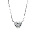 Silver-coloured women's necklace with heart pendant on delicate chain
