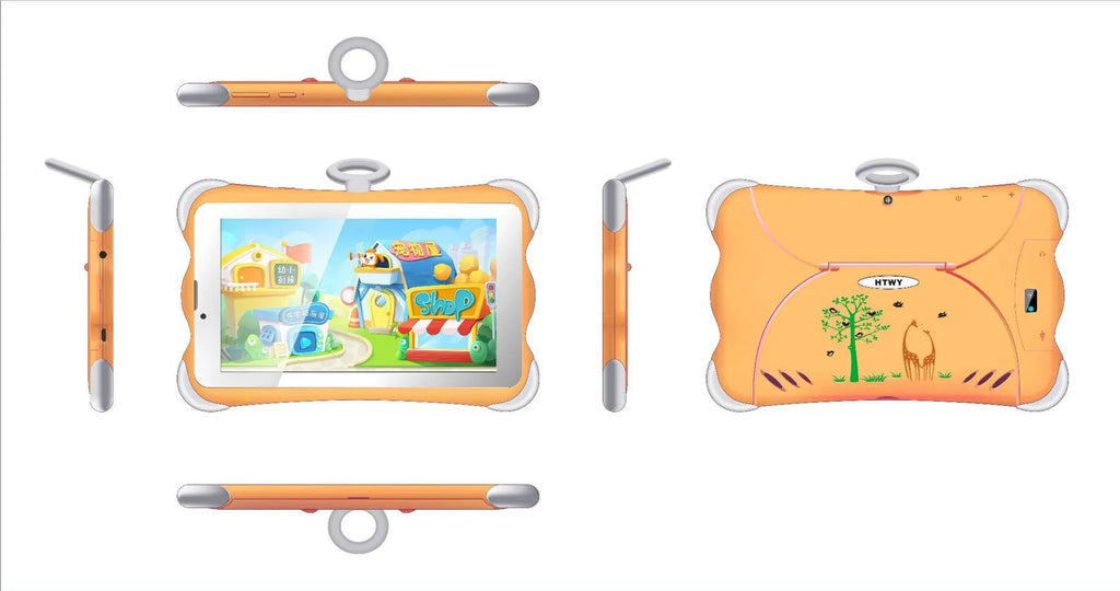7-inch children's learning tablet in cartoon colours with 3G calling and Bluetooth features