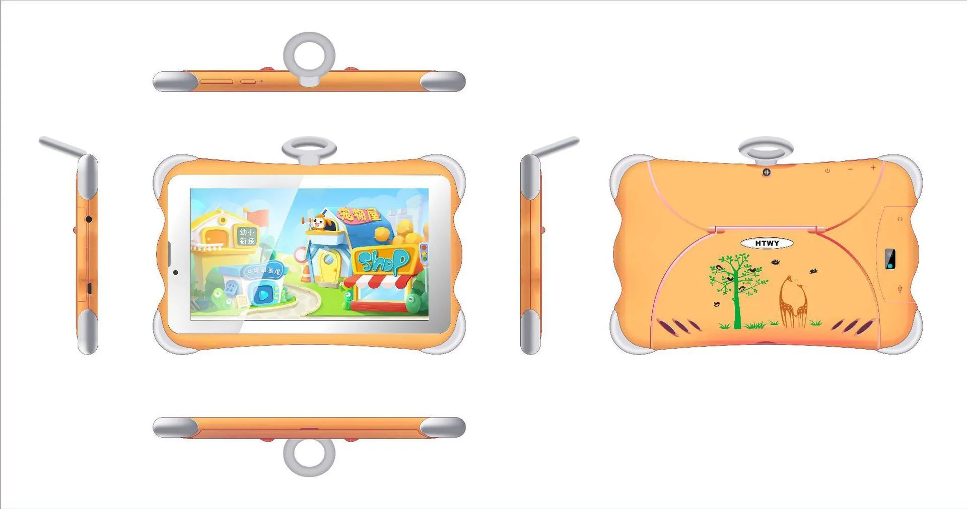 7-inch children's learning tablet in cartoon colours with 3G calling and Bluetooth features