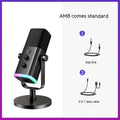 Dynamic noise reduction microphone in black, pink or white with XLR cable and desktop base