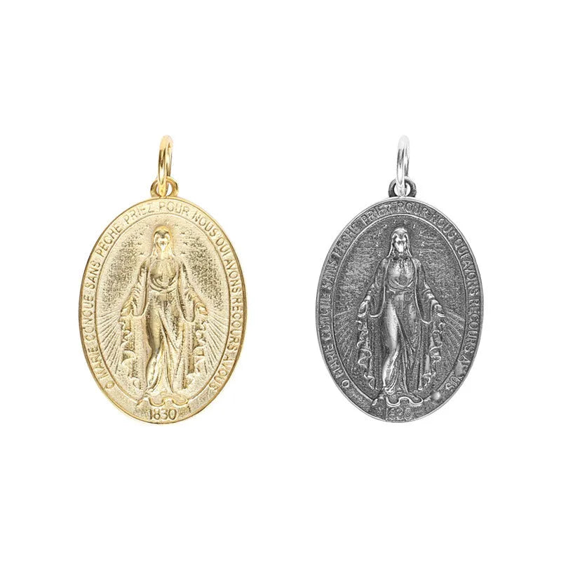 S925 sterling silver vintage embossed portrait pendant electroplated coin style in silver colour