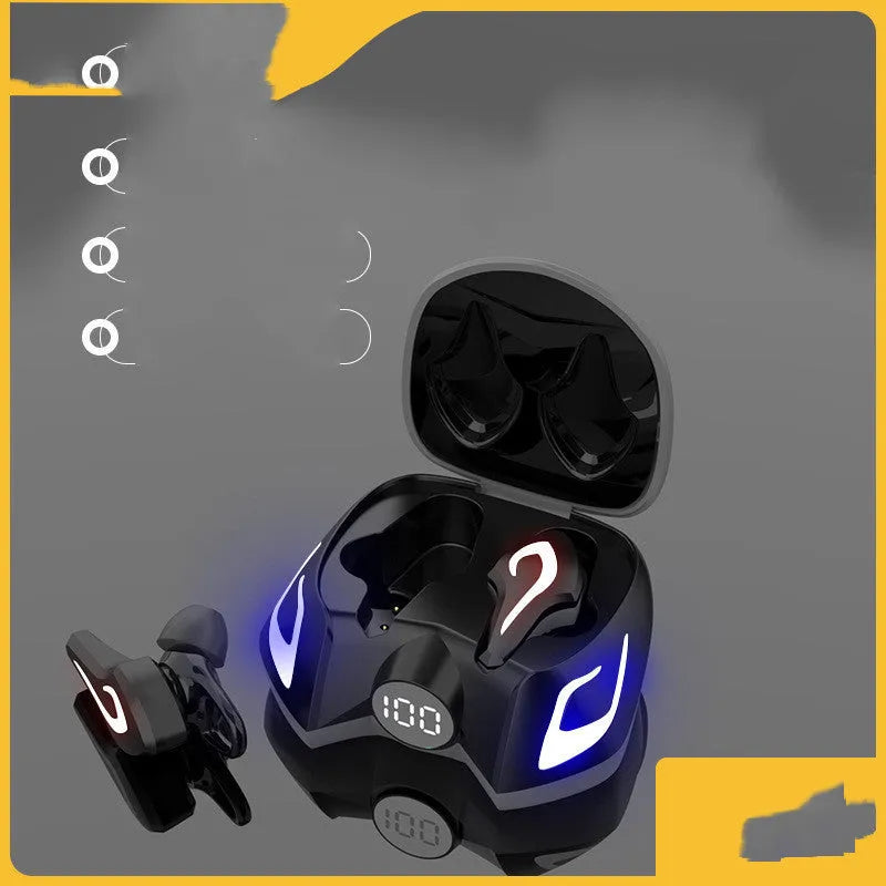 Colourful wireless gaming Bluetooth headset with earplug-style design for zero-latency gameplay audio