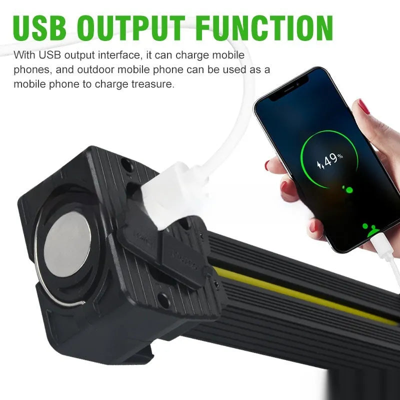 Strong light multifunctional camping and auto repair work light with A55 power supply