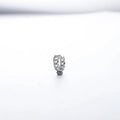 Men's geometric copper hip hop earrings in silver finish, showing 10mm and 14mm size options.