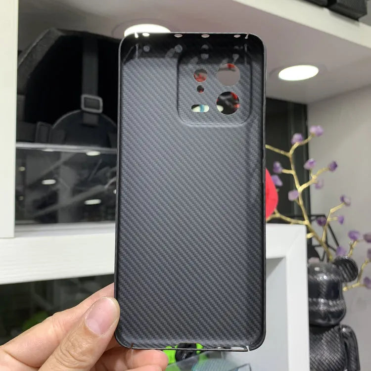 Ultra-thin 600d aramid fibre phone case for Xiaomi 13 in fine grain crater matte black colour