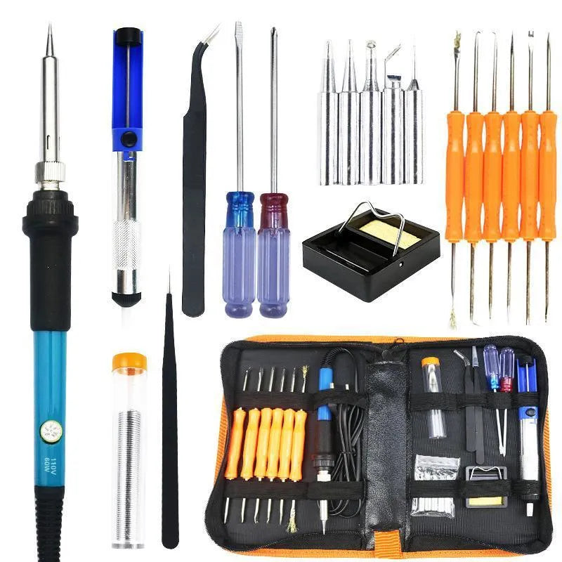 Adjustable temperature soldering iron 60W ceramic core with pointed tip, 110-220V