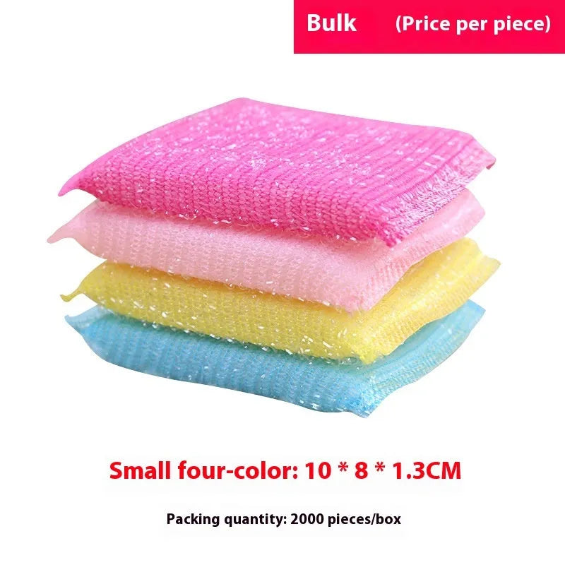 Pinstripe fabric dishwashing sponge mop in macaron colours measuring 12 by 8.5 centimetres