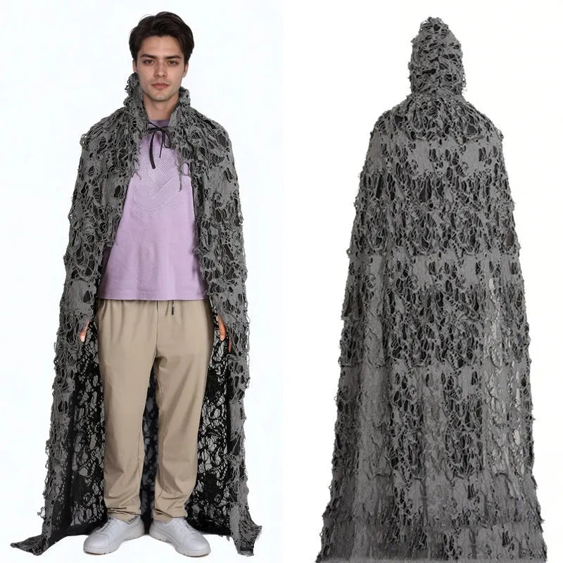 Halloween Hooded Cloak for Adults and Children Ghost Festival Rag Clothes Sewn Cloth Costume Cape 110cm 130cm 150cm Sizes Death Style