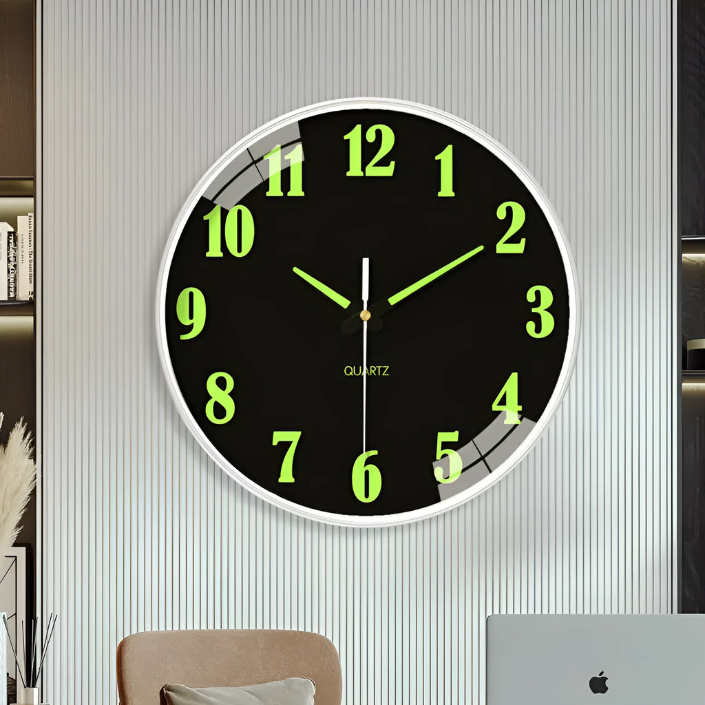 8 inch luminous wall clock with modern design and plastic casing