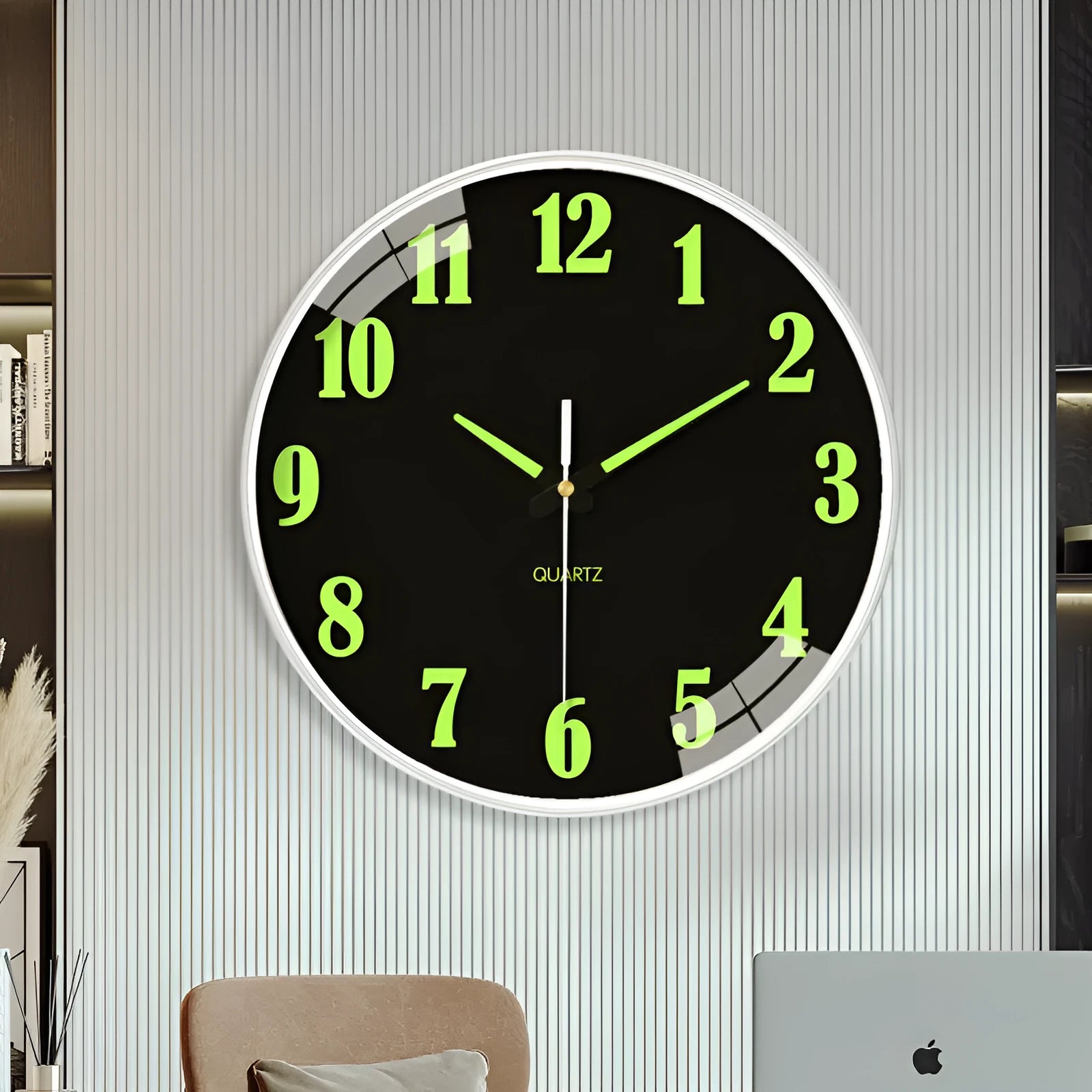8 inch luminous wall clock with modern design and plastic casing