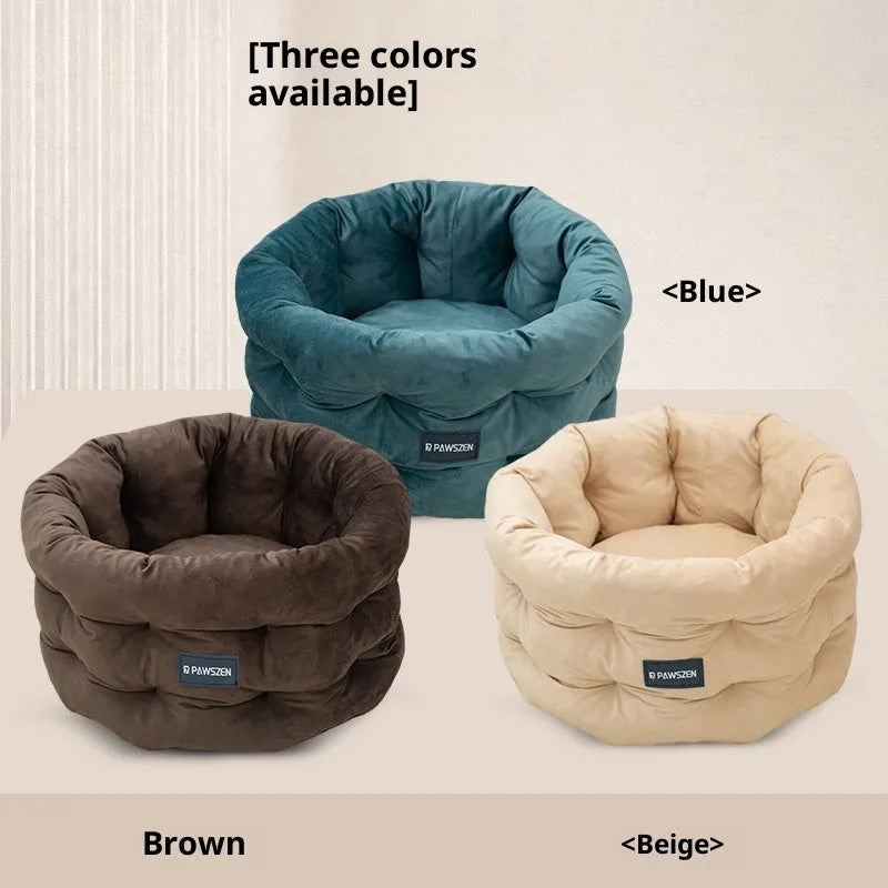 Cloth cat bed in beige, medium size 48x26cm, for cage use