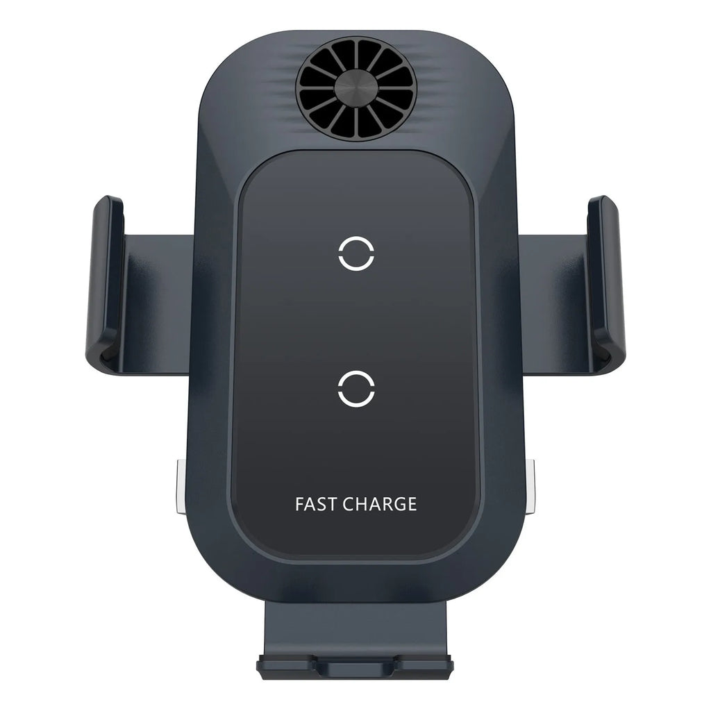 C35 colour car wireless charger phone holder with suction cup air vent mount showing charging surface and adjustable bracket