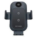 C35 colour car wireless charger phone holder with suction cup air vent mount showing charging surface and adjustable bracket