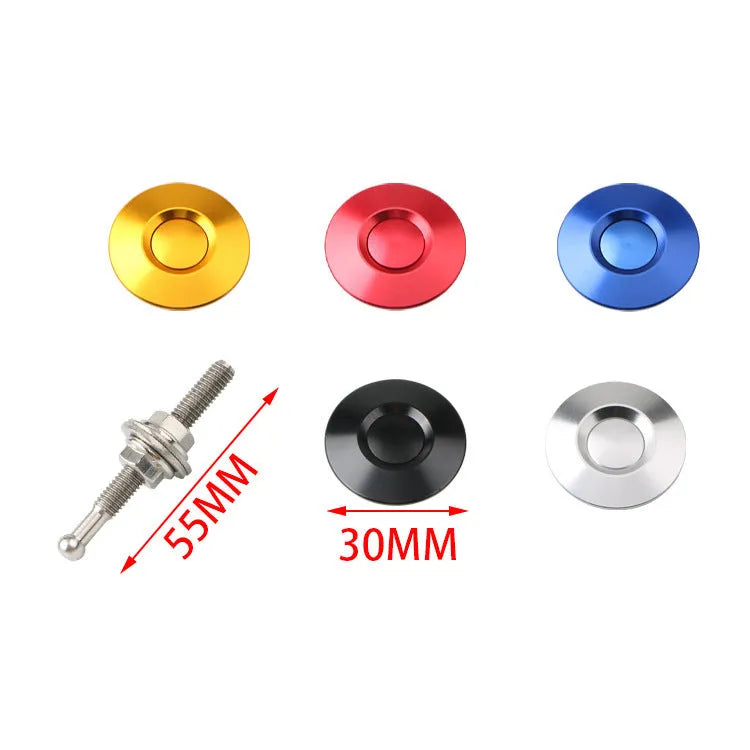 30mm aluminium engine cover lock in silver, black, gold, blue or red colours with screw and nut
