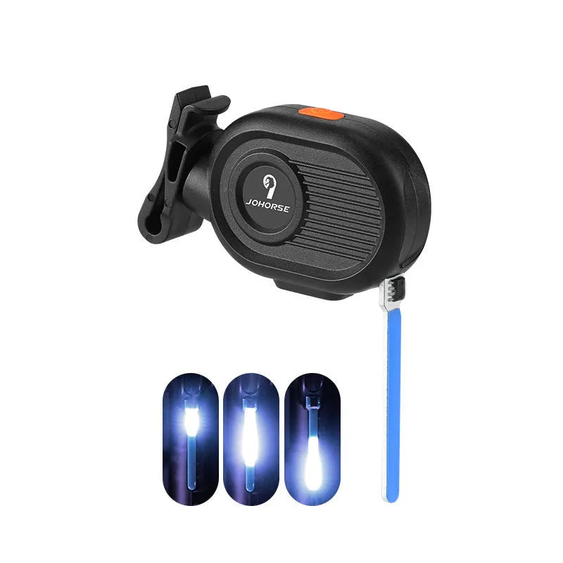 Bicycle running water taillight showing blue waterfall light effect on a bike seat post