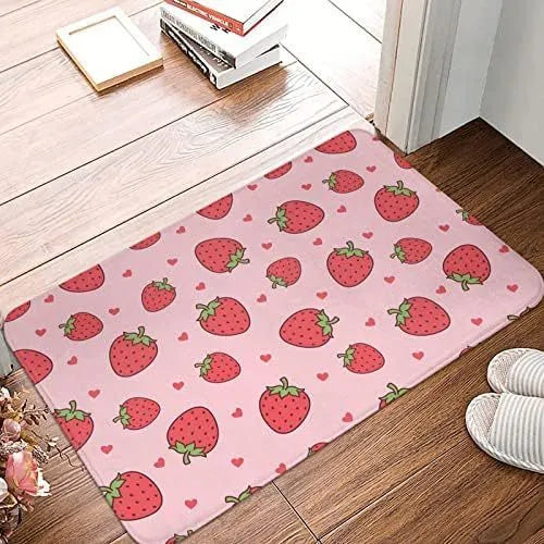 Square flannel floor mat with beach starfish pattern in modern minimalist style for household decor