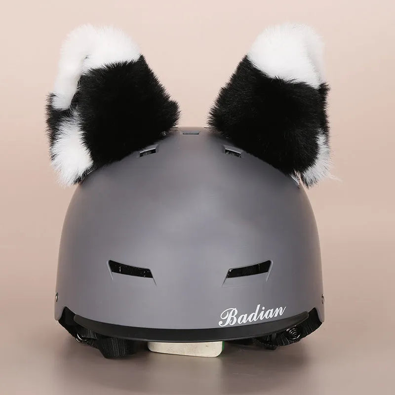 Plush fabric cartoon design helmet cover for motorcycle helmet decoration in medium size