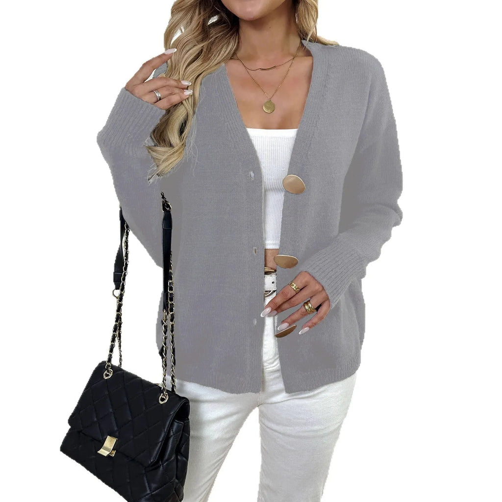 Women's deer plush sweater coat in street hipster style with princess sleeves