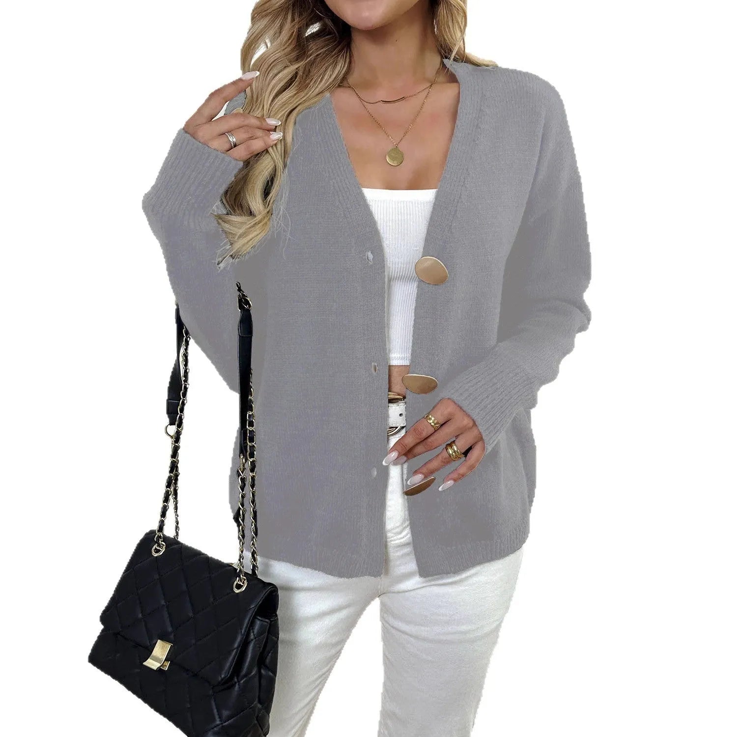 Women's deer plush sweater coat in street hipster style with princess sleeves