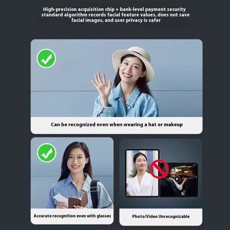 F7 model smart door lock with face recognition, fingerprint scanner, and keypad on aluminium alloy housing.
