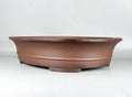 Handmade antique oval large bonsai pot in Yixing Purple Mud measuring 66cm by 53cm by 14.5cm