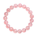 Strawberry quartz crystal bracelet with geometric beads in natural white water colour