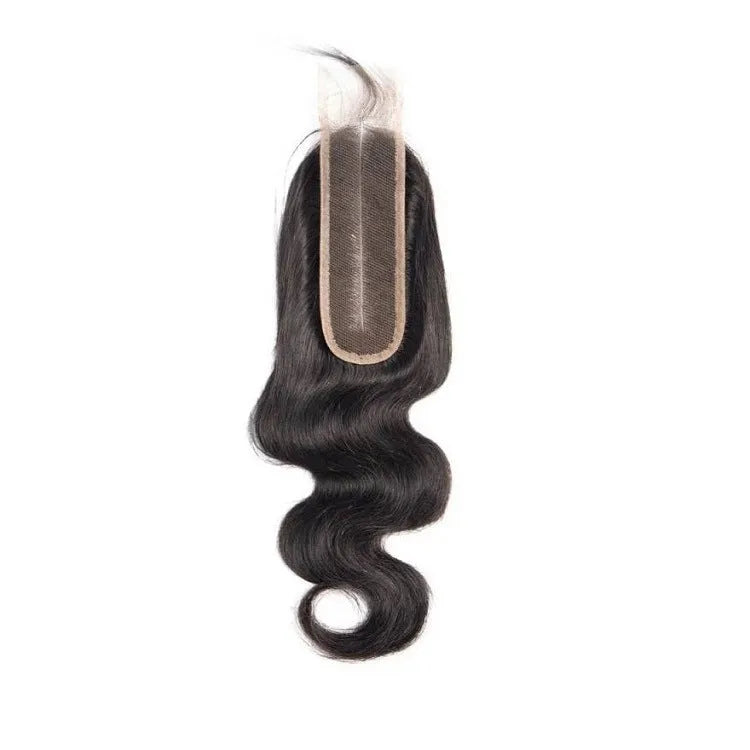 Natural colour straight human hair wig in hand-woven construction for ladies.