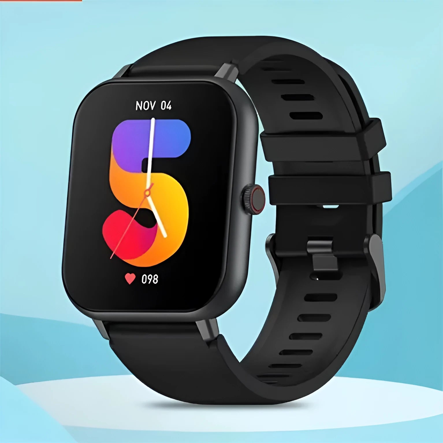 Bluetooth smart watch with heart rate monitoring display in multiple colour options
