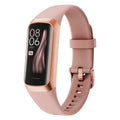 Sports watch with AMOLED screen and silicone strap showing health metrics on display