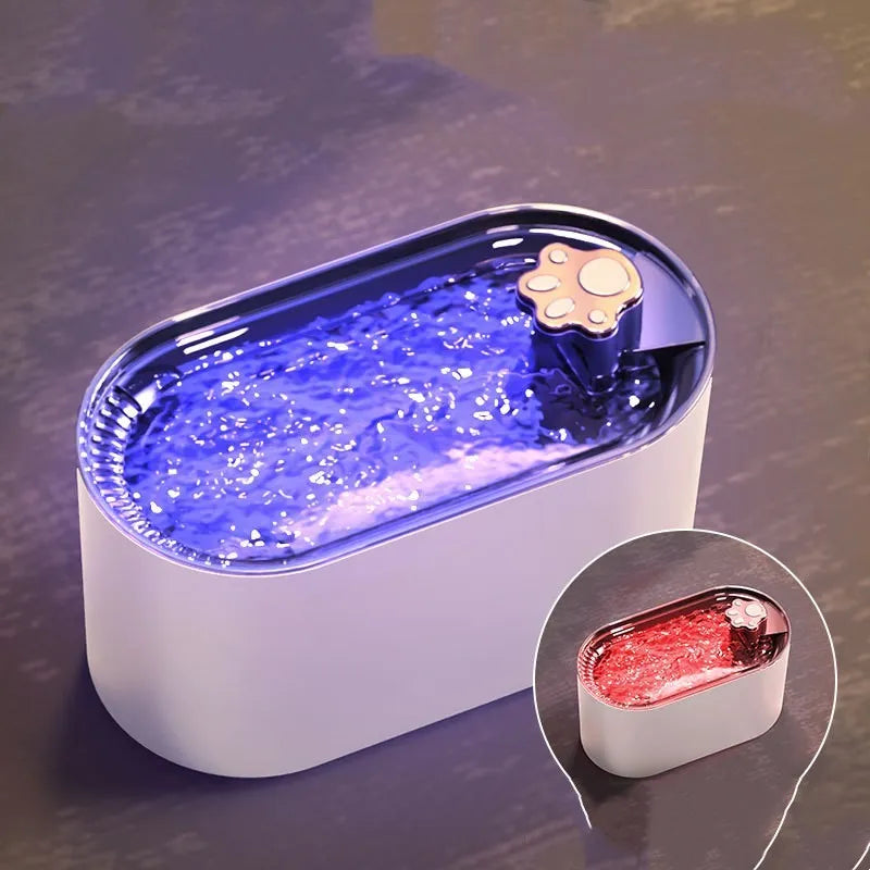 3L automatic pet water fountain with quiet pump and LED light for cats and dogs
