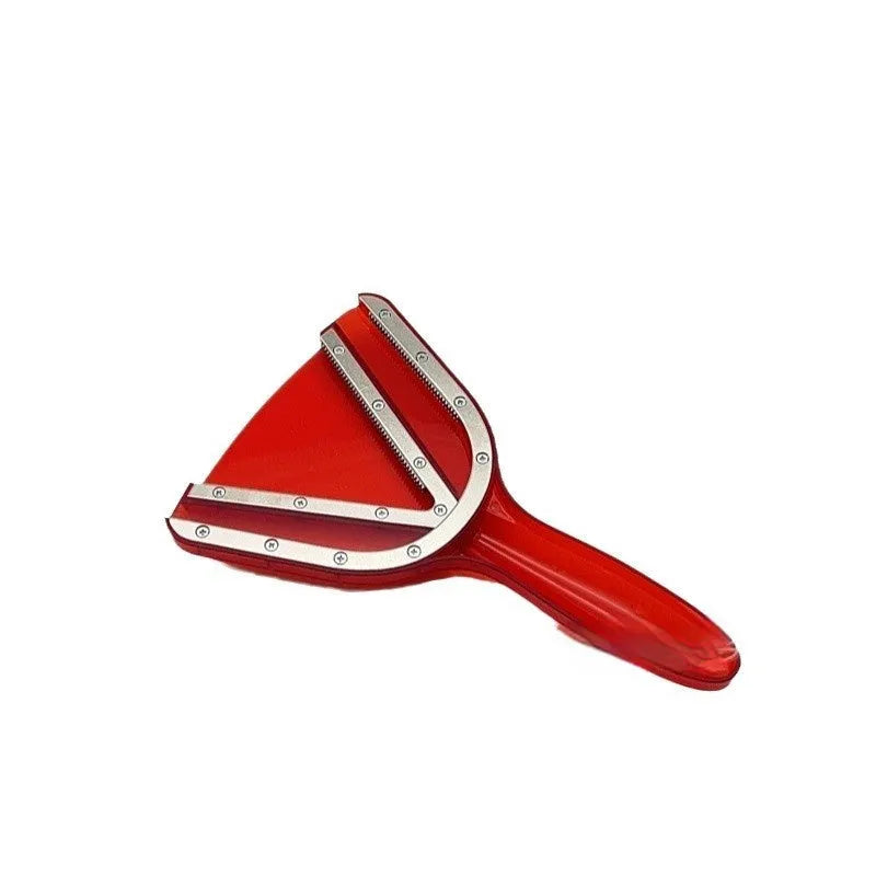 Red ABS plastic can opener and telescopic bottle opener tool on a kitchen counter.
