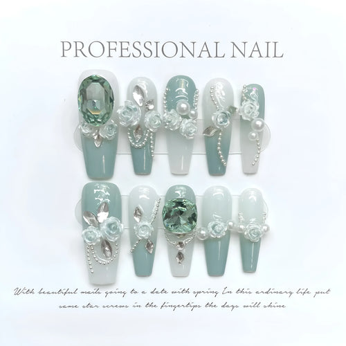 Armour nail art sticker in Camellia gradient colour with diamond, chain, bow, and butterfly pattern.