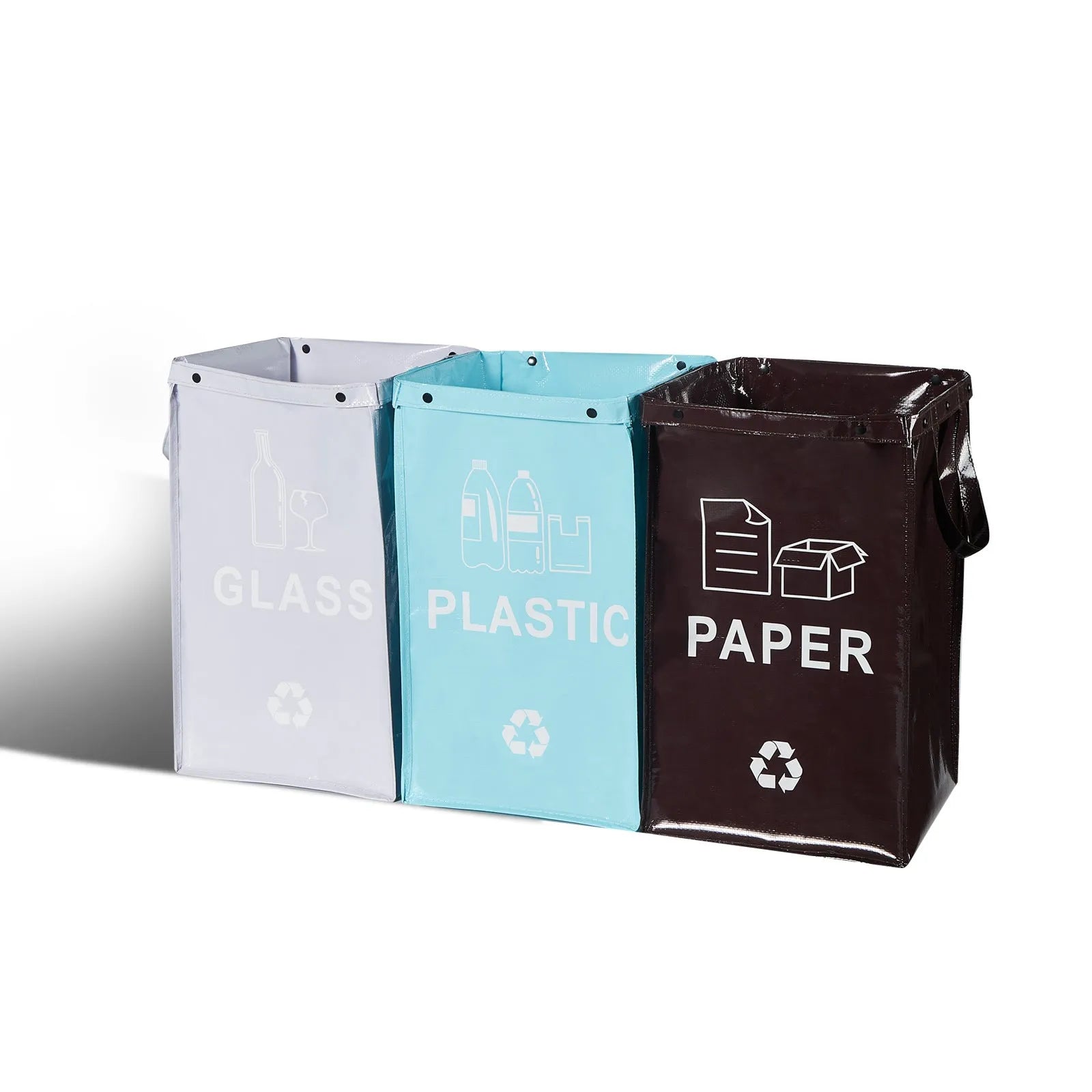 Blue 40-litre plastic handbag-style garbage bin for wet waste sorting.