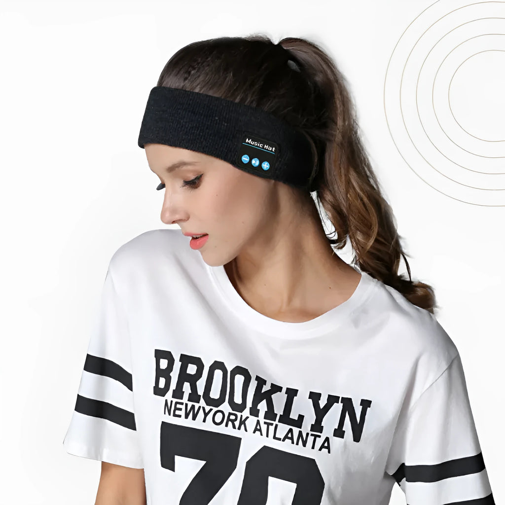 Bluetooth 5.4 sports hair band with removable washable design in three colour options