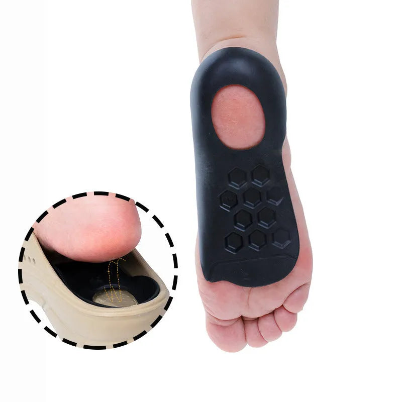 TPR arch support varus correction insoles in white, black, and skin colour for shoe sizes 35-45.