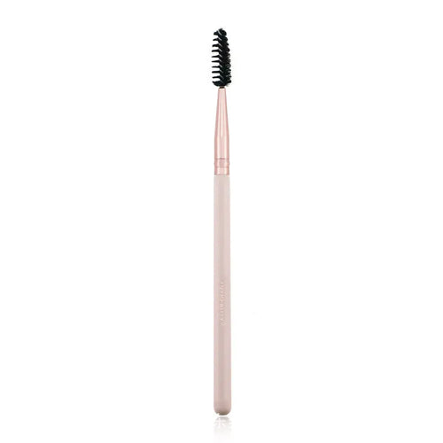 26 pink makeup brushes with wooden handles arranged in a PU storage bag