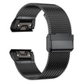 Silver stainless steel replacement strap for Garmin Fenix smartwatch showing lug width.