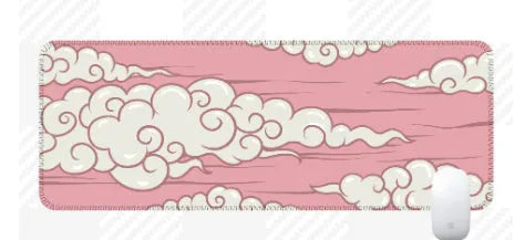 Large Japanese-style minimalist desk mat with non-slip rubber base on a wooden desk.