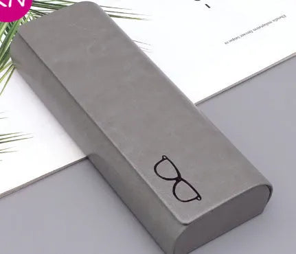 Leather glasses case in gray for storing reading or sunglasses